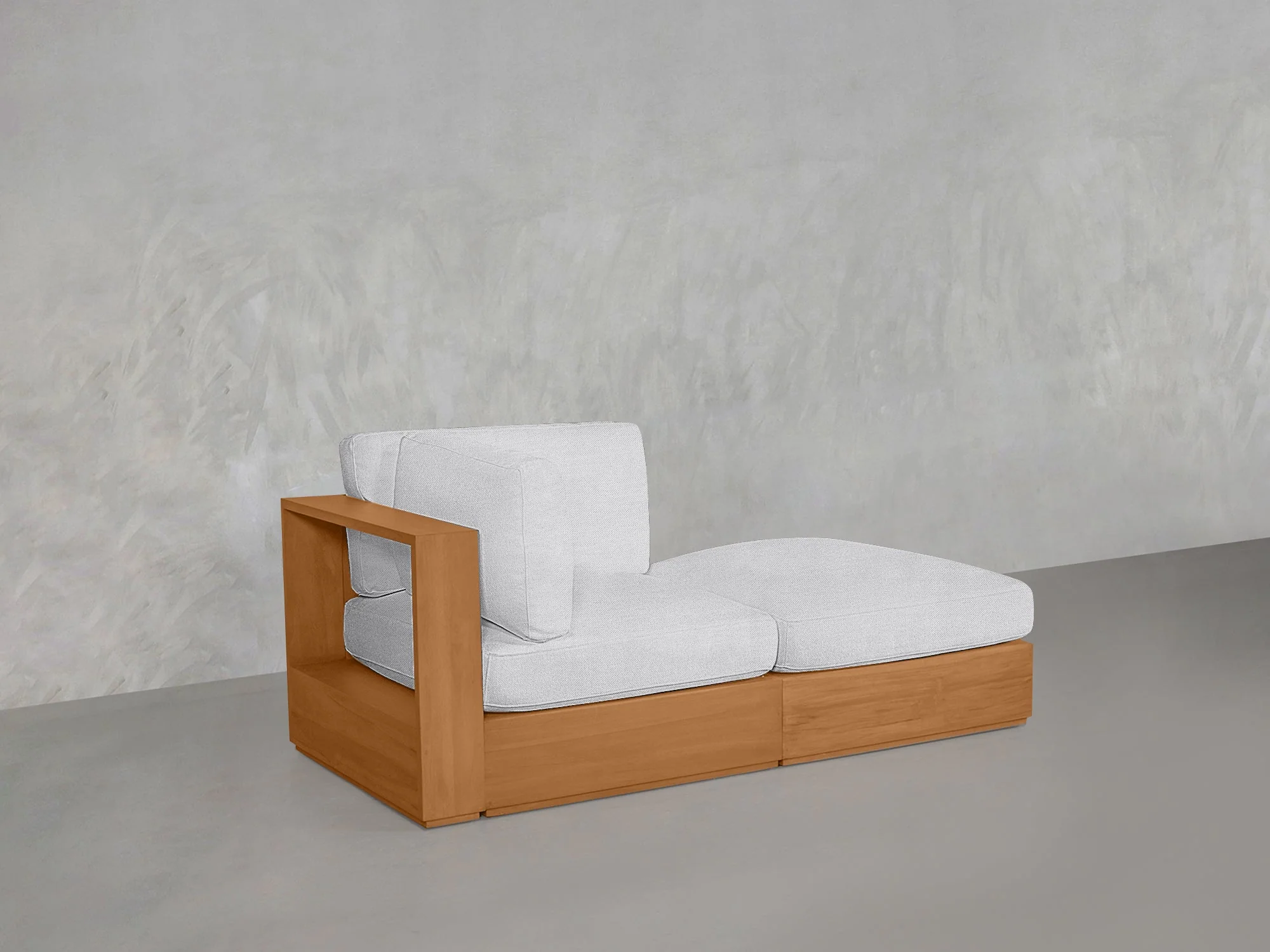 2-Seat Modular Lounger Loveseat Teak Outdoor - Image 10