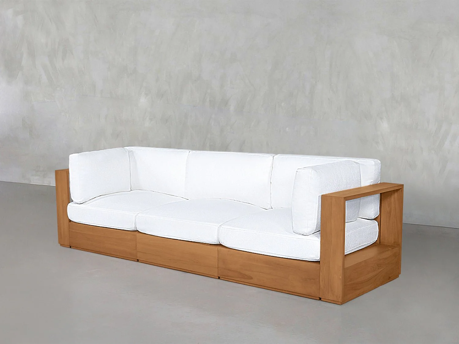 3-Seat Modular Sofa Teak Outdoor - Image 3