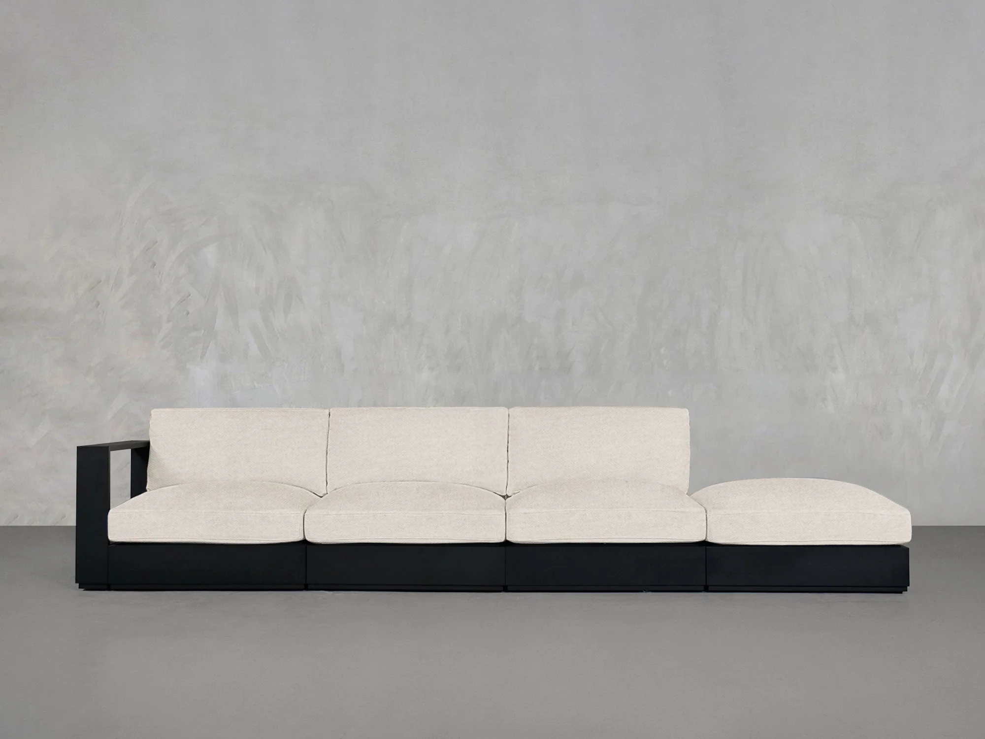 4-Seat Modular Lounger Sofa Aluminum Outdoor - Image 12