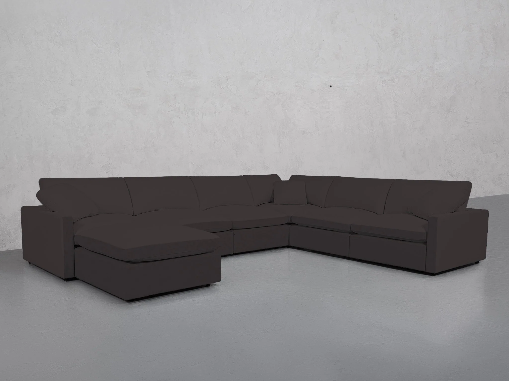 7-Seat Modular Chaise Corner Right Sectional (Thin Arms) - Image 107