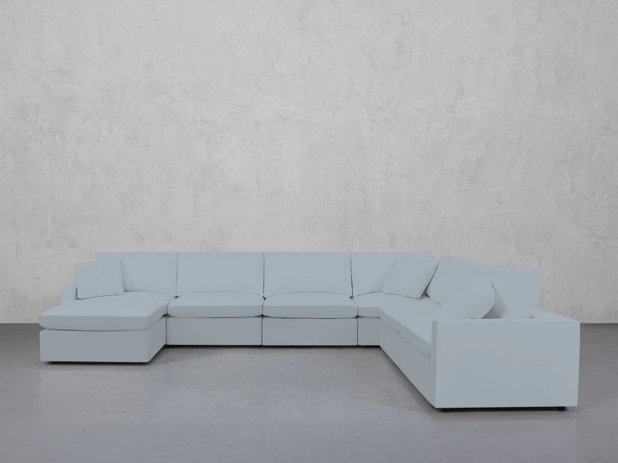 7-Seat Modular Chaise Corner Right Sectional (Thin Arms) - Image 120