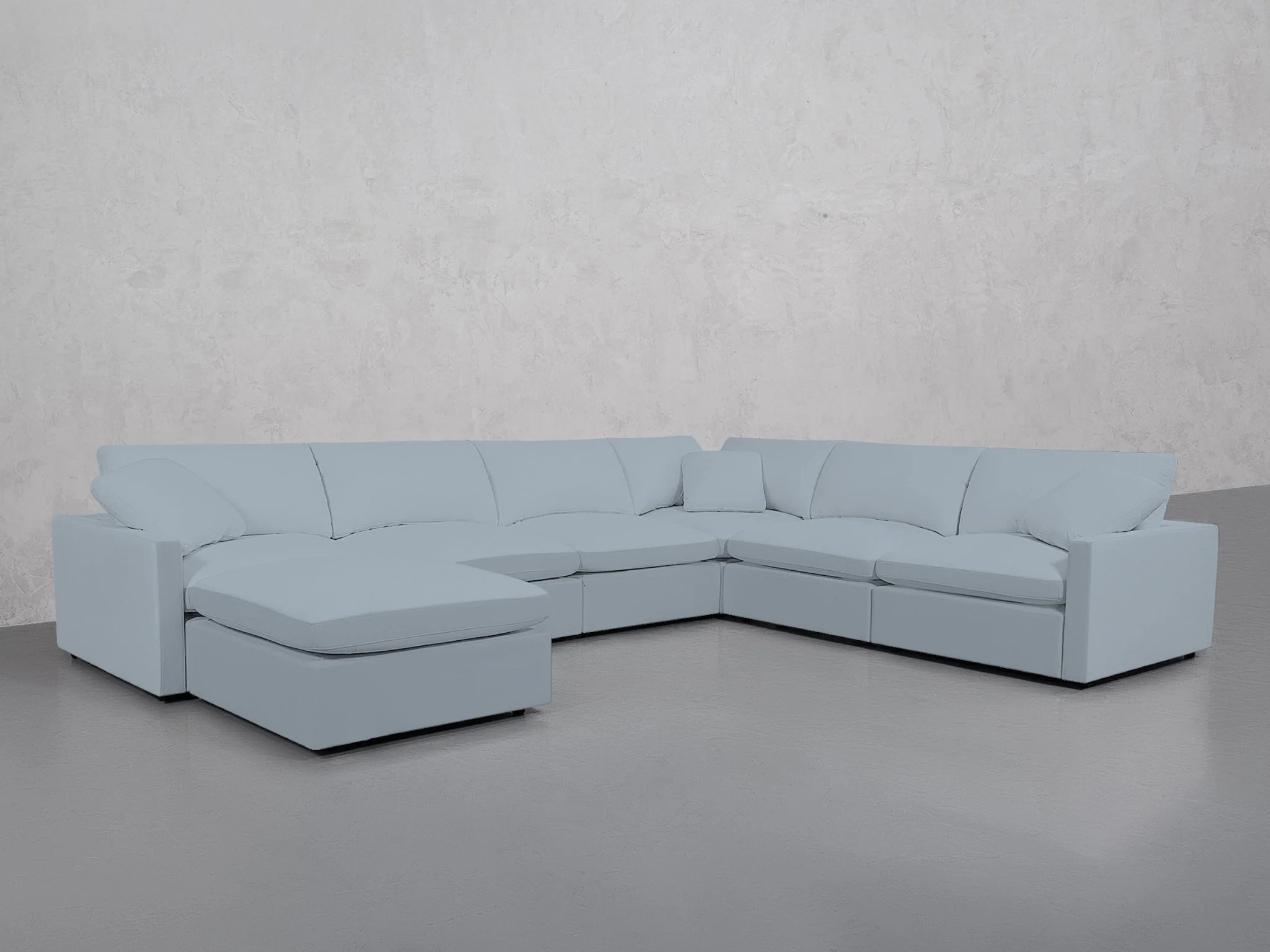 7-Seat Modular Chaise Corner Right Sectional (Thin Arms) - Image 121