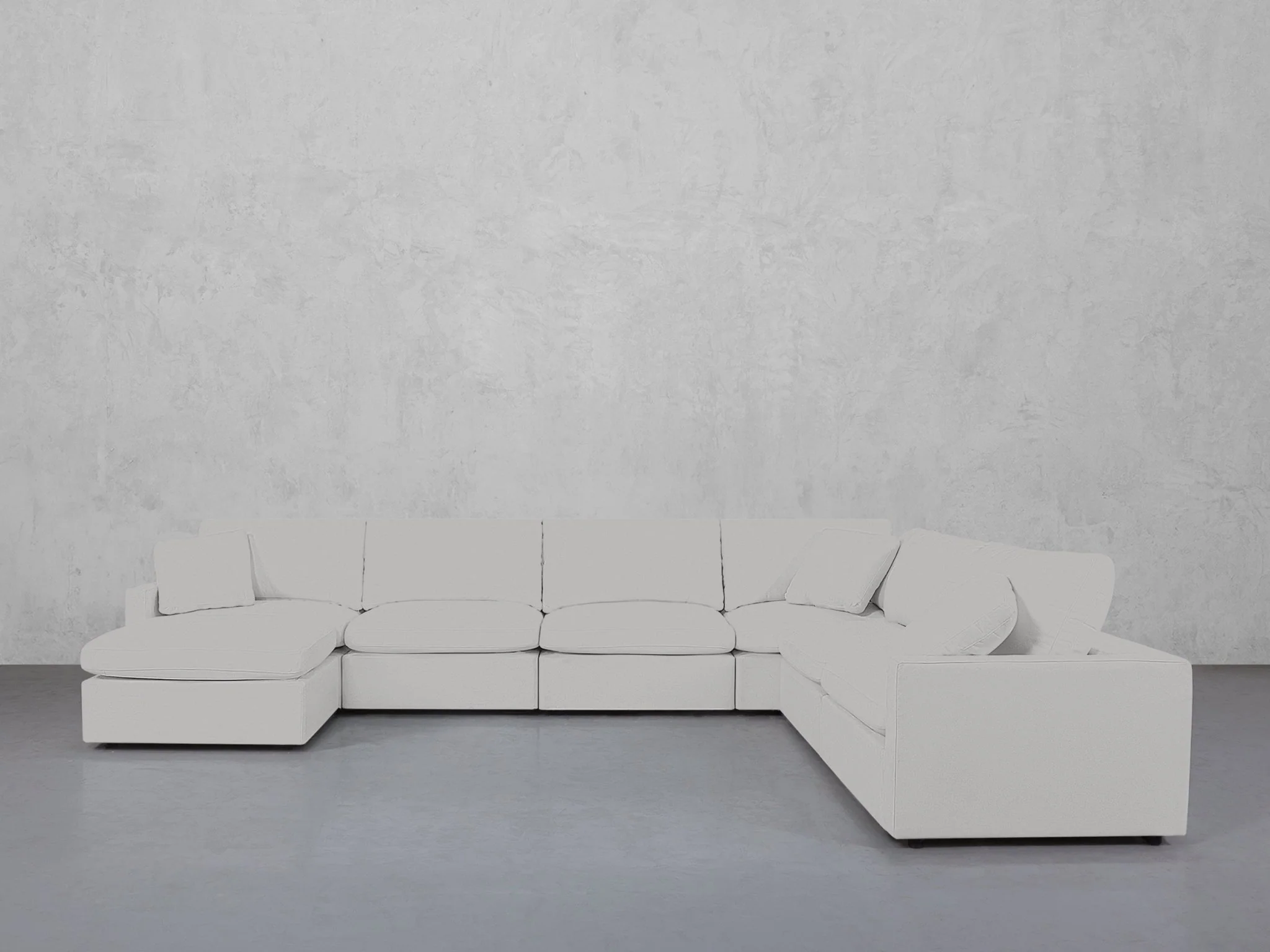 7-Seat Modular Chaise Corner Right Sectional (Thin Arms) - Image 144