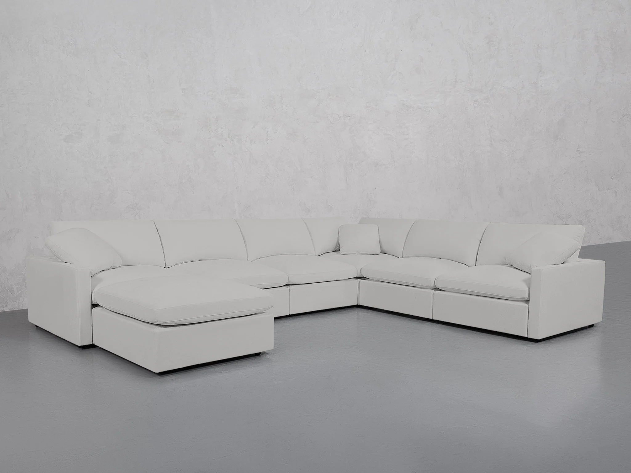 7-Seat Modular Chaise Corner Right Sectional (Thin Arms) - Image 145