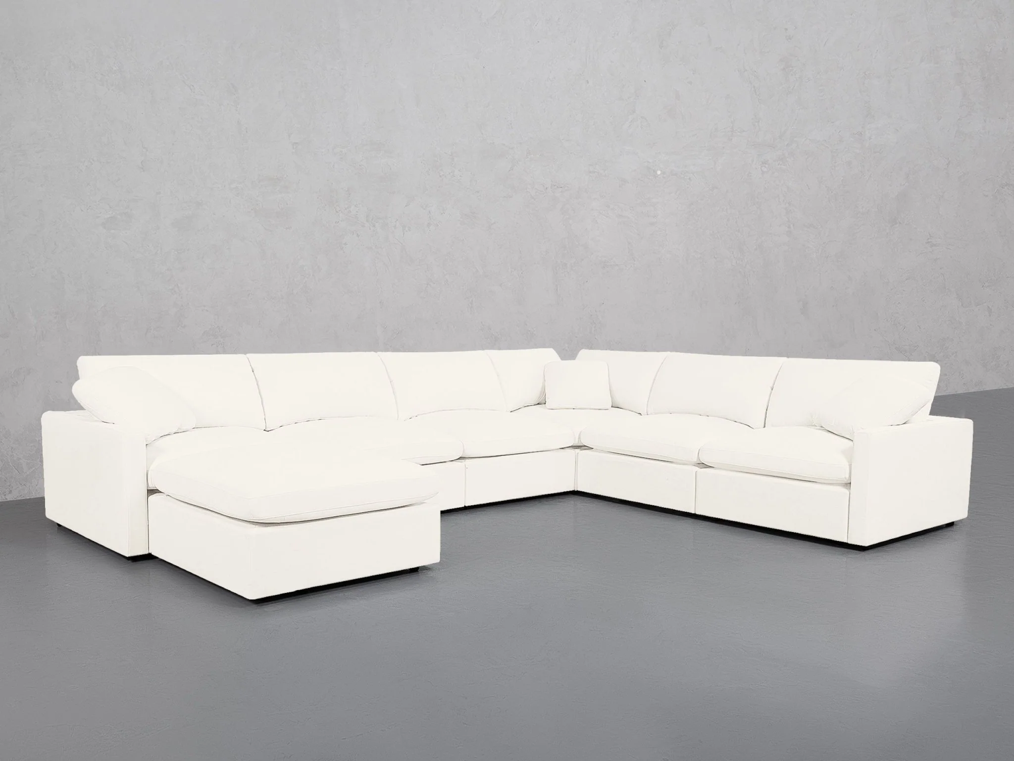 7-Seat Modular Chaise Corner Right Sectional (Thin Arms) - Image 44