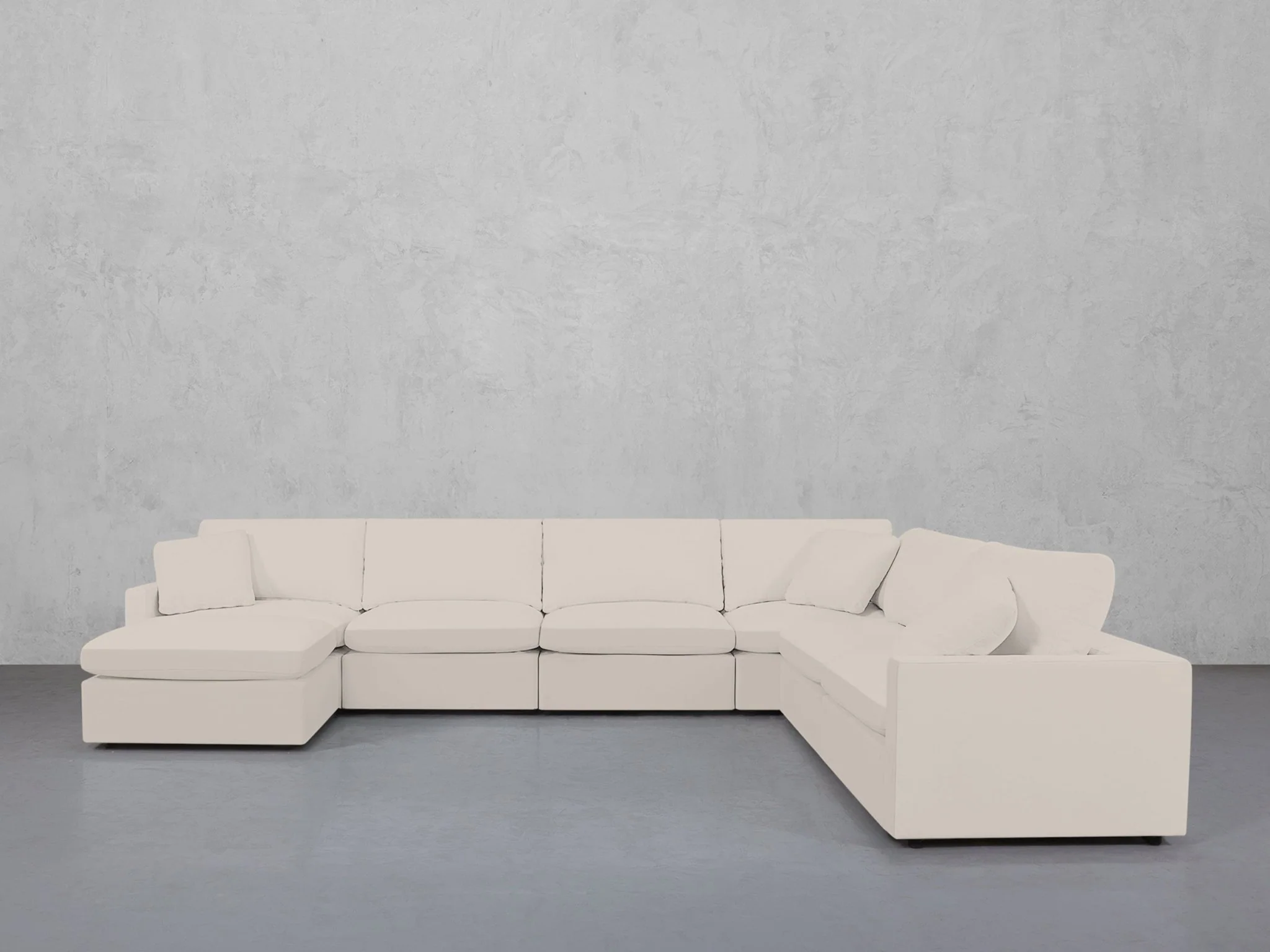 7-Seat Modular Chaise Corner Right Sectional (Thin Arms) - Image 50