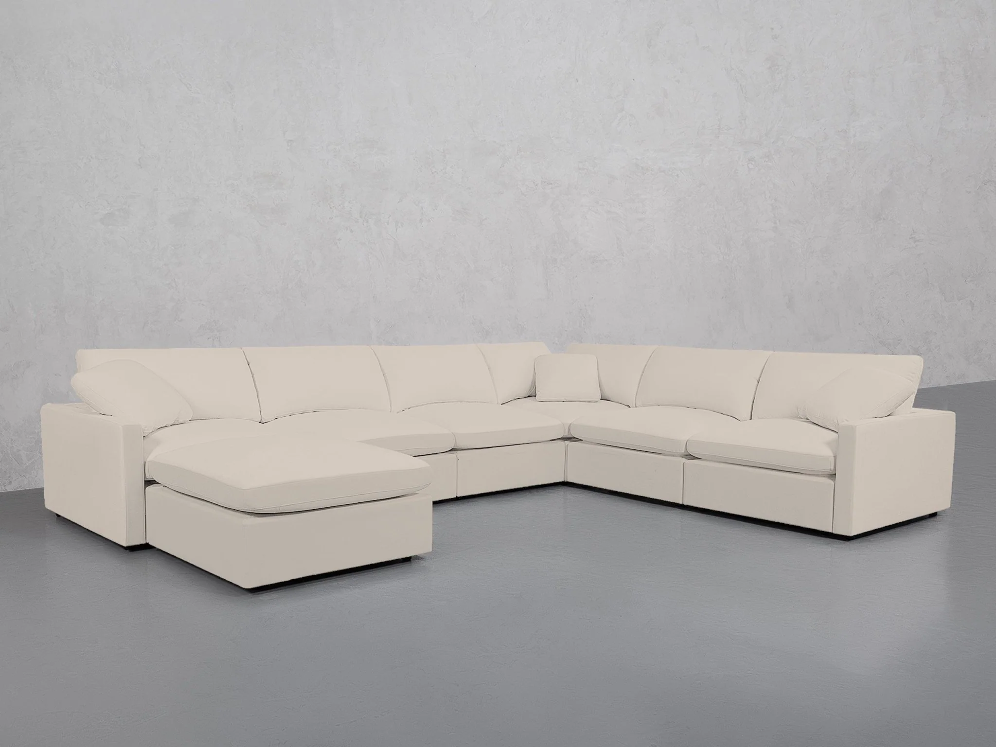 7-Seat Modular Chaise Corner Right Sectional (Thin Arms) - Image 51
