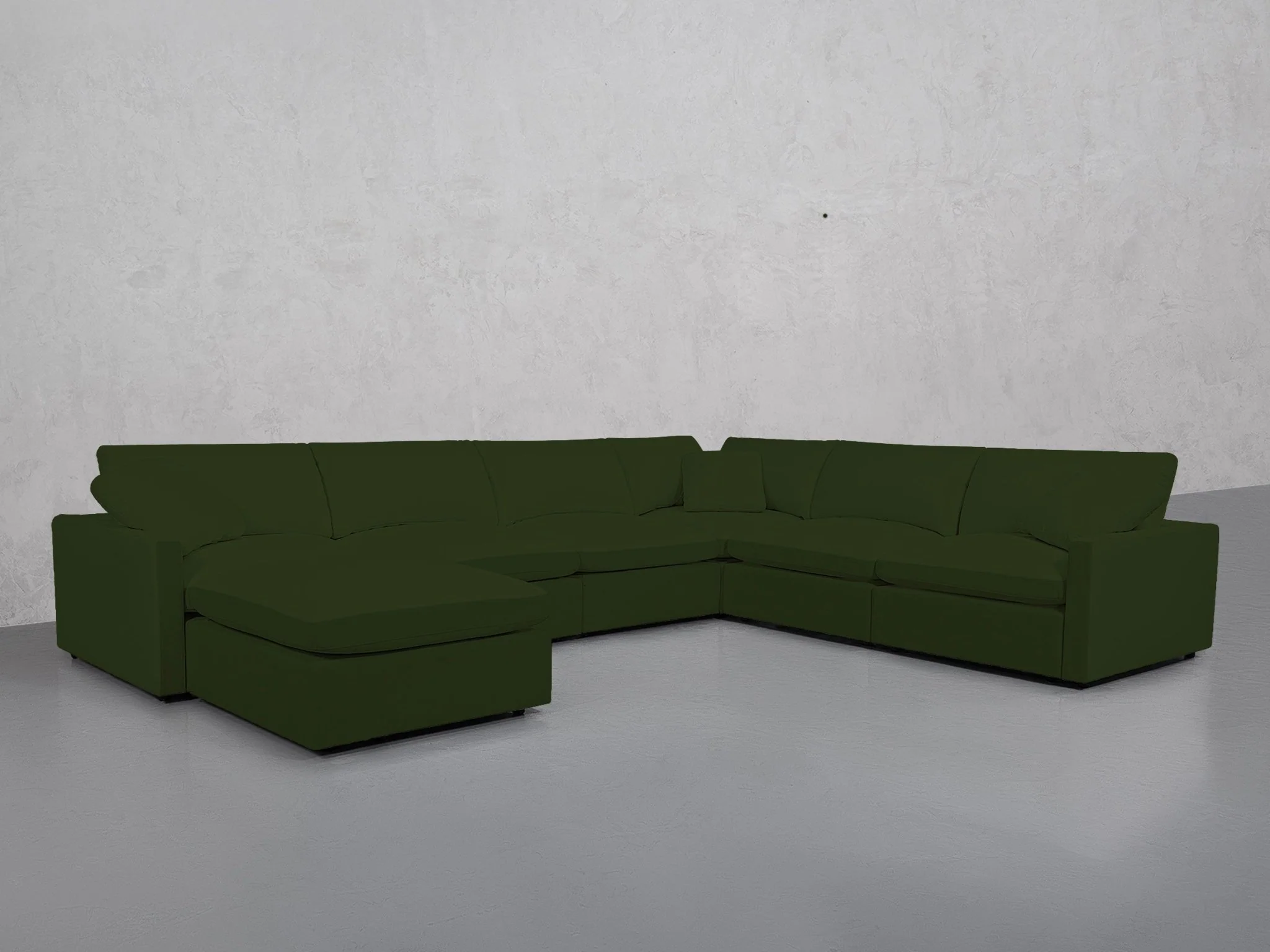 7-Seat Modular Chaise Corner Right Sectional (Thin Arms) - Image 86
