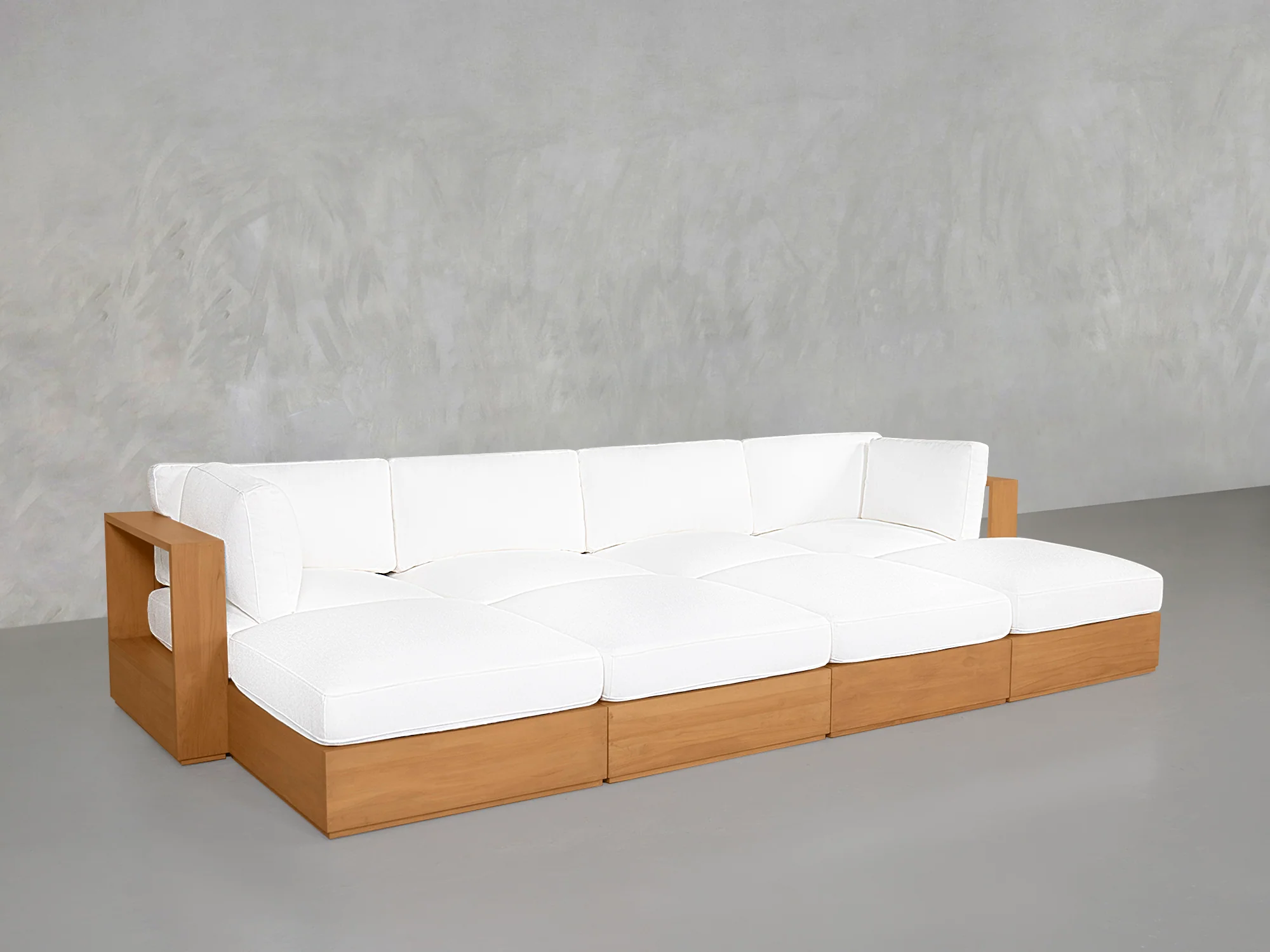 8-Seat Modular Daybed Teak Outdoor - Image 4