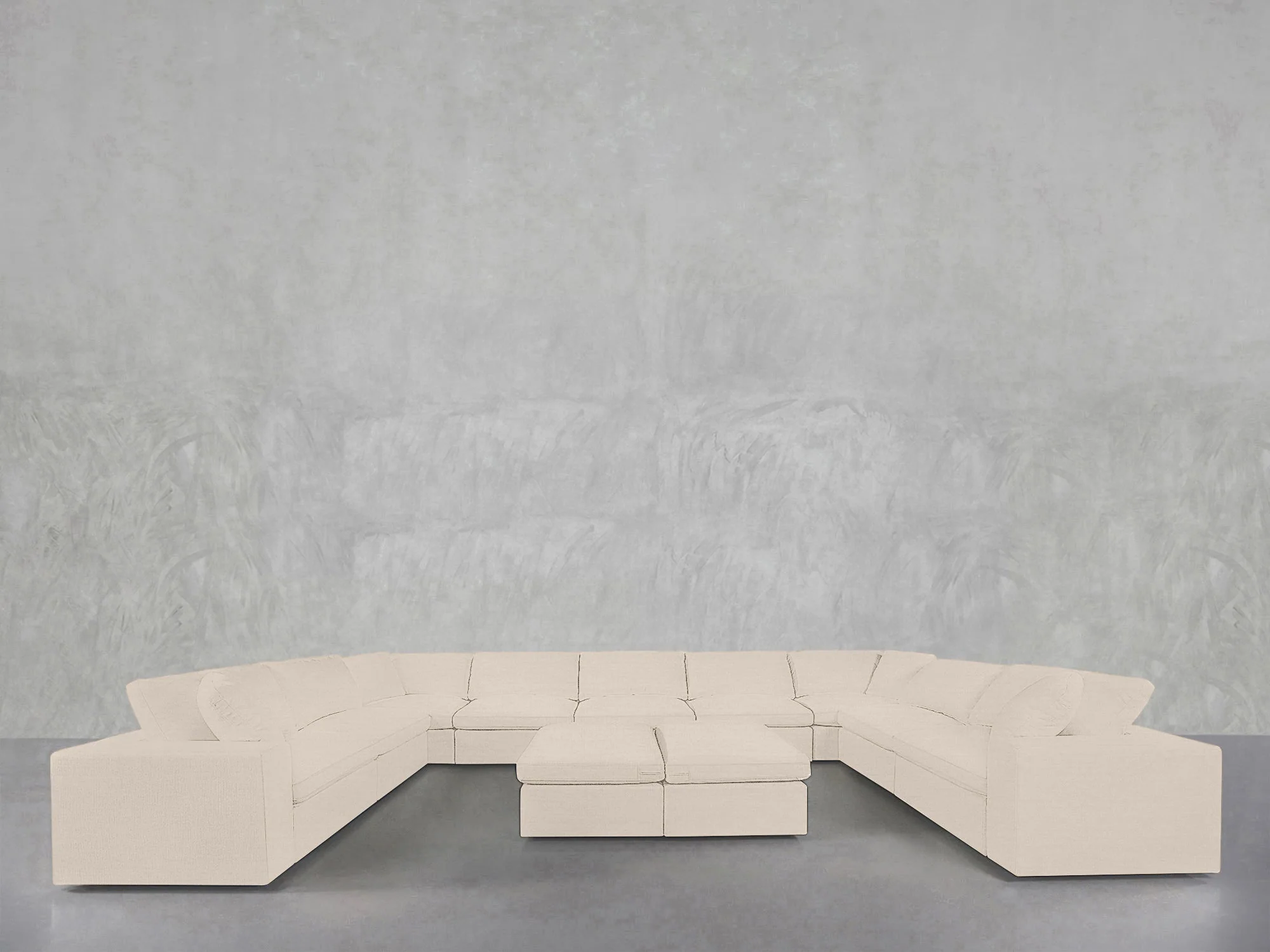 9-Seat Modular U-Sectional with Double Ottoman - Image 116
