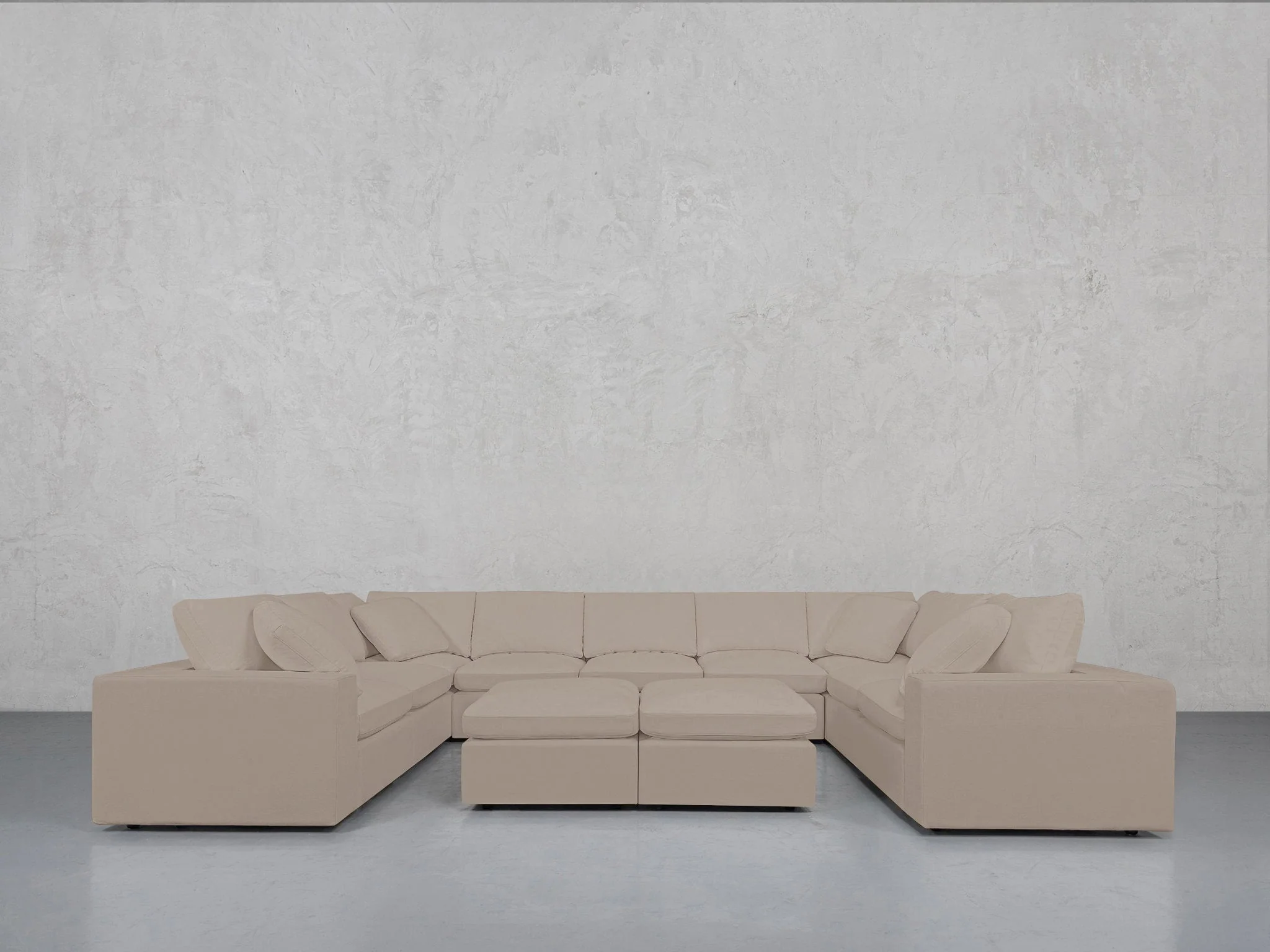 9-Seat Modular U-Sectional with Double Ottoman - Image 140