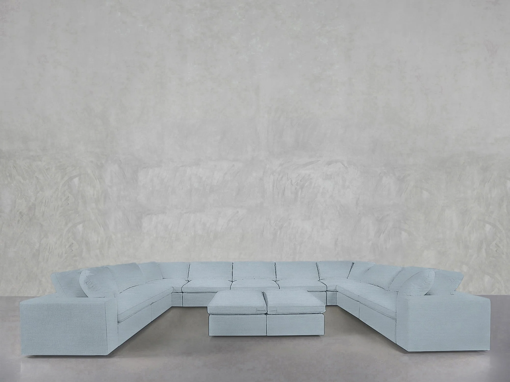 9-Seat Modular U-Sectional with Double Ottoman - Image 226