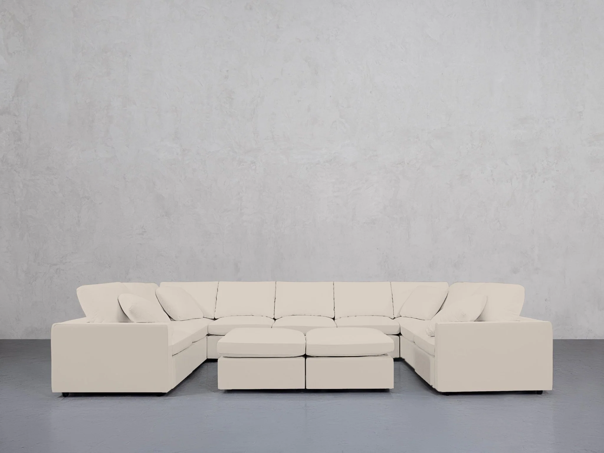 9-Seat Modular U-Sectional with Double Ottoman (Thin Arms) - Image 52