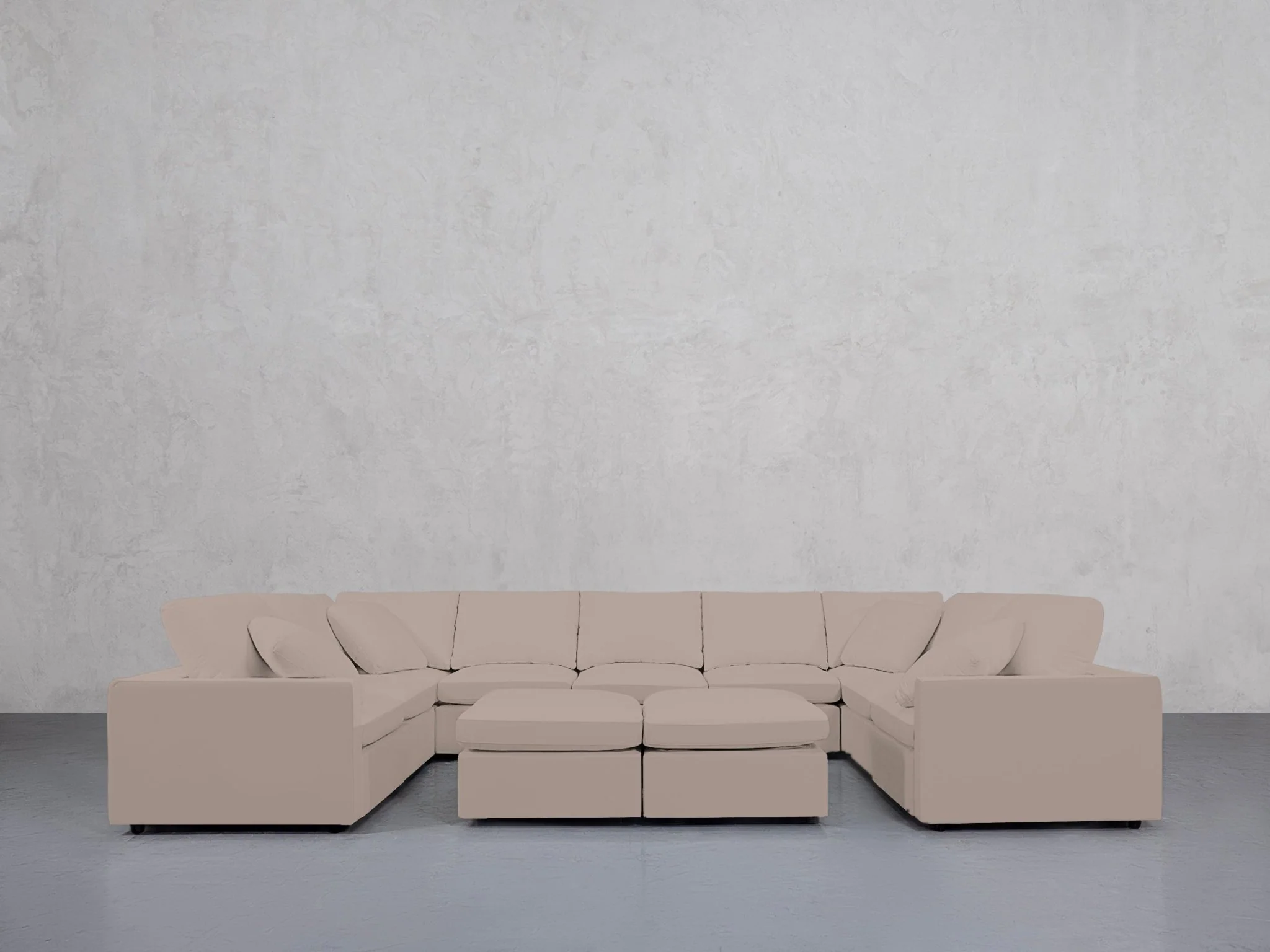 9-Seat Modular U-Sectional with Double Ottoman (Thin Arms) - Image 66