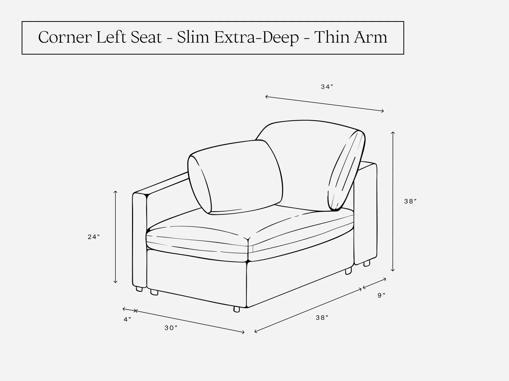 Corner Left Seat (Thin Arm) - Image 4