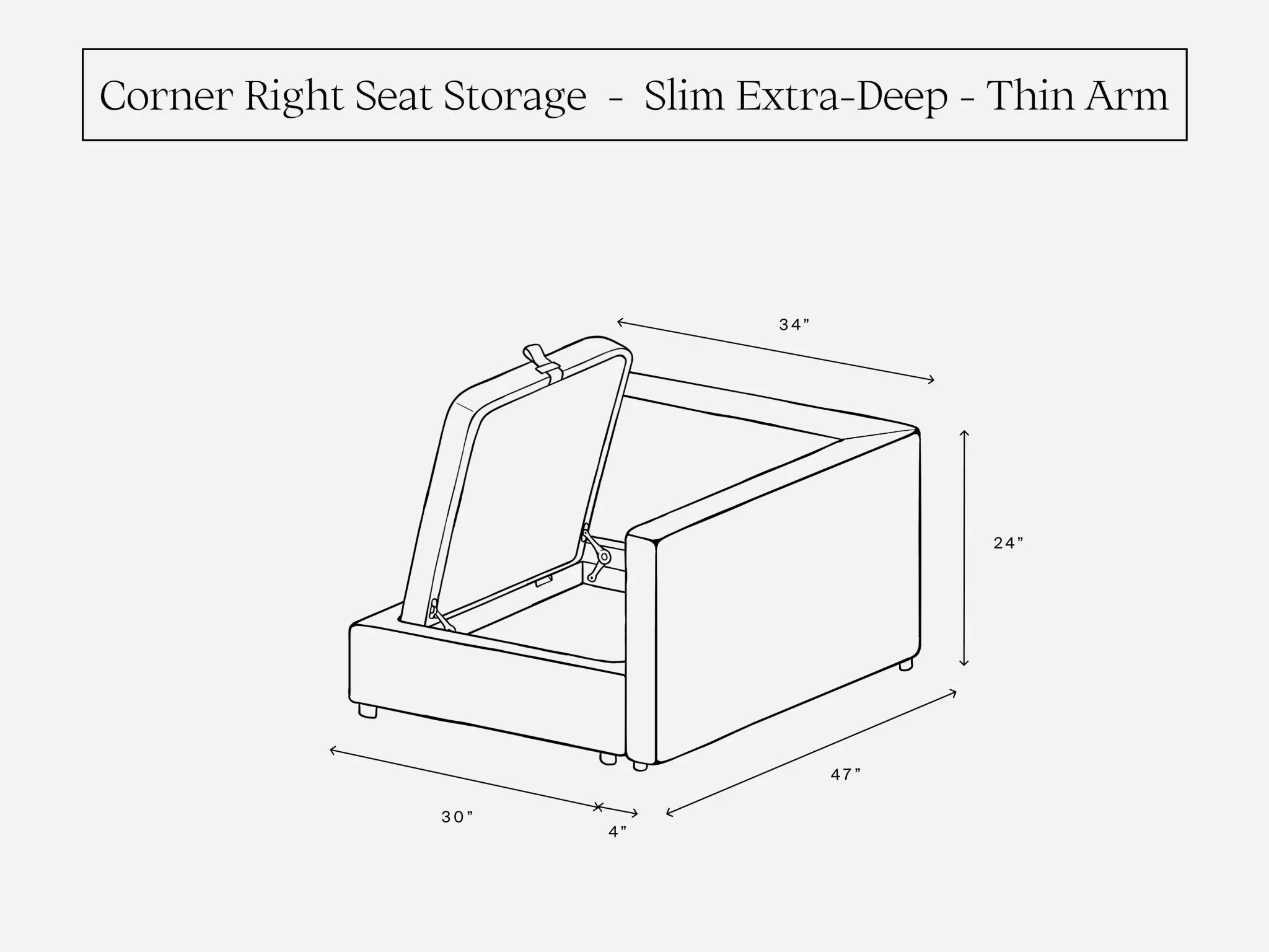 Corner Right Seat (Storage & Thin Arm) - Image 4