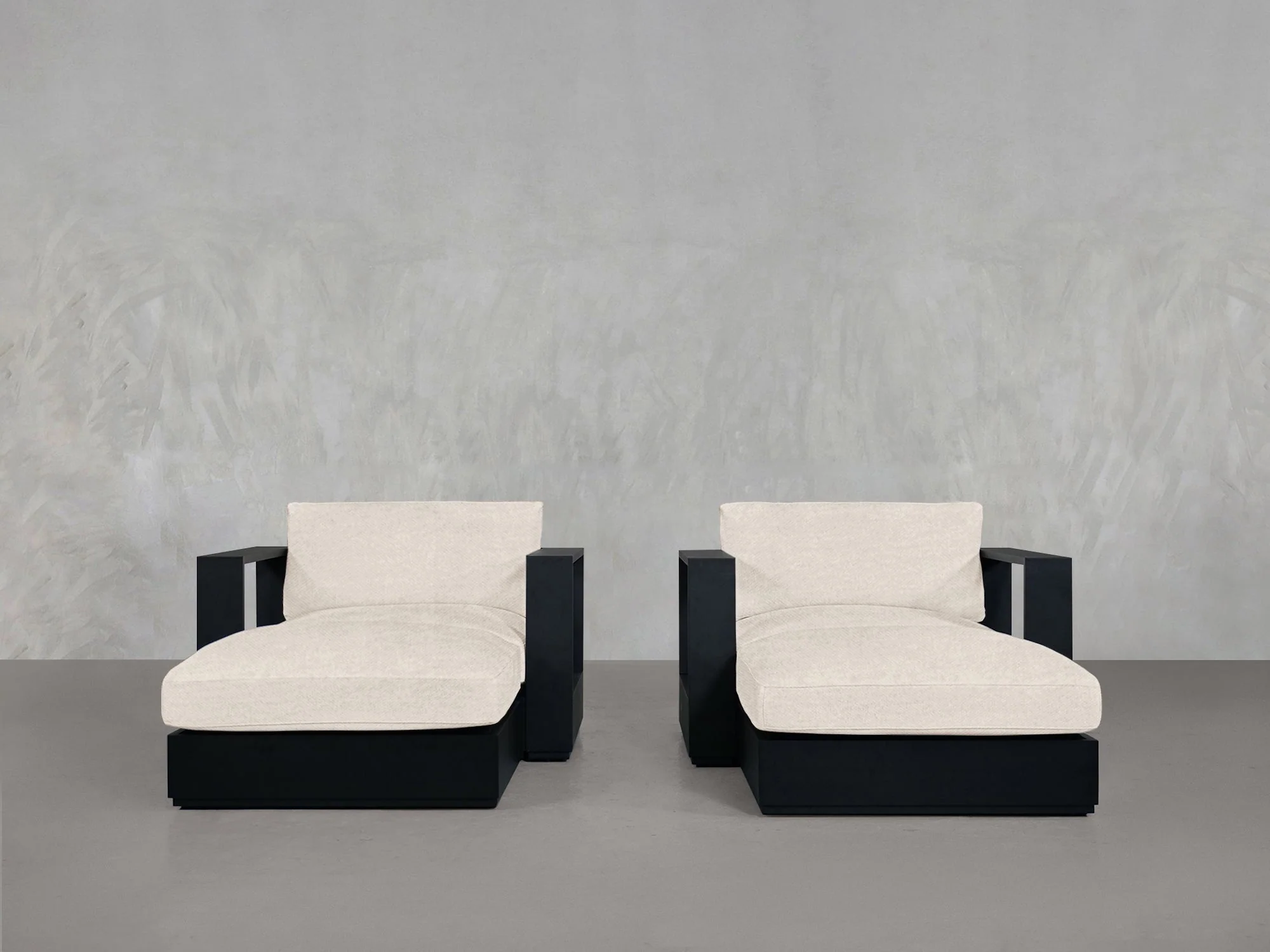 Double Armchairs with Ottoman Aluminum Outdoor - Image 9